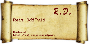 Reit Dávid névjegykártya